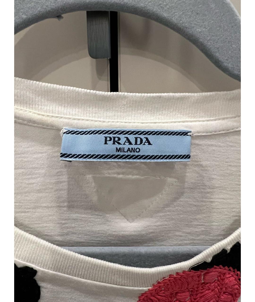 PRADA Белая хлопковая футболка, фото 3