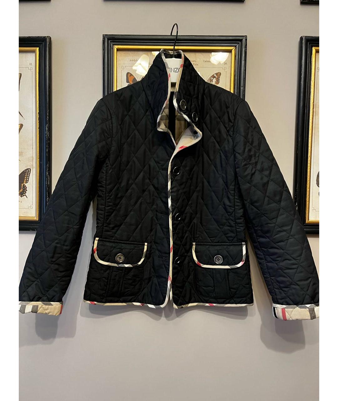 BURBERRY Черная полиэстеровая куртка, фото 6