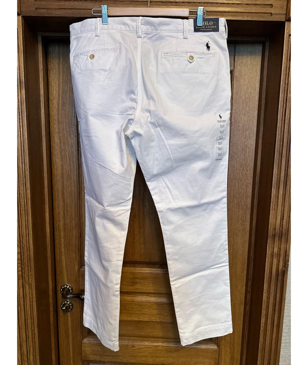 POLO RALPH LAUREN Белые хлопковые повседневные брюки, фото 2