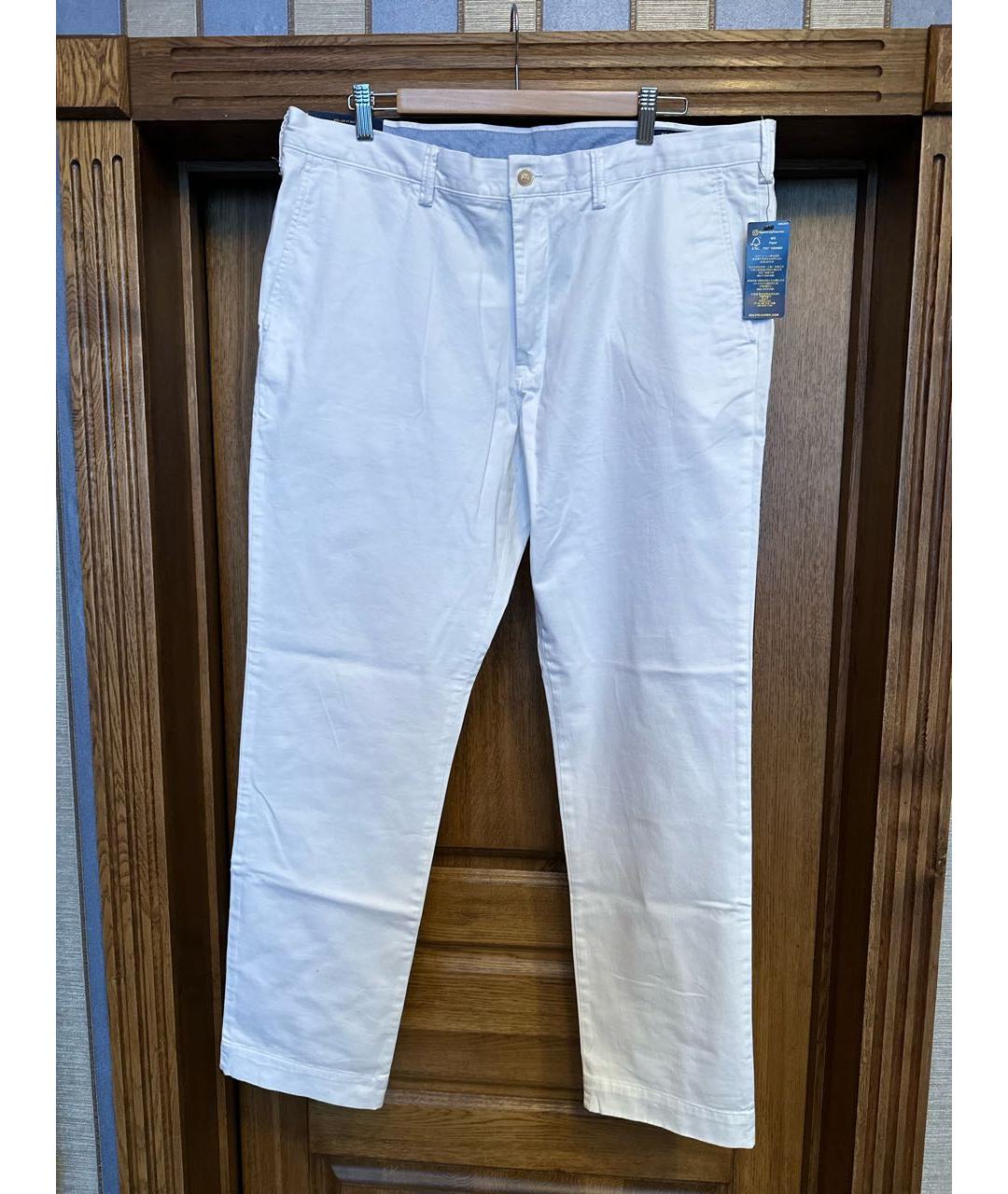 POLO RALPH LAUREN Белые хлопковые повседневные брюки, фото 6
