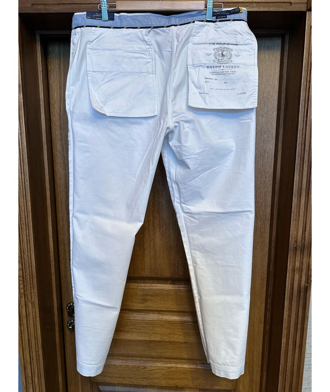 POLO RALPH LAUREN Белые хлопковые повседневные брюки, фото 3