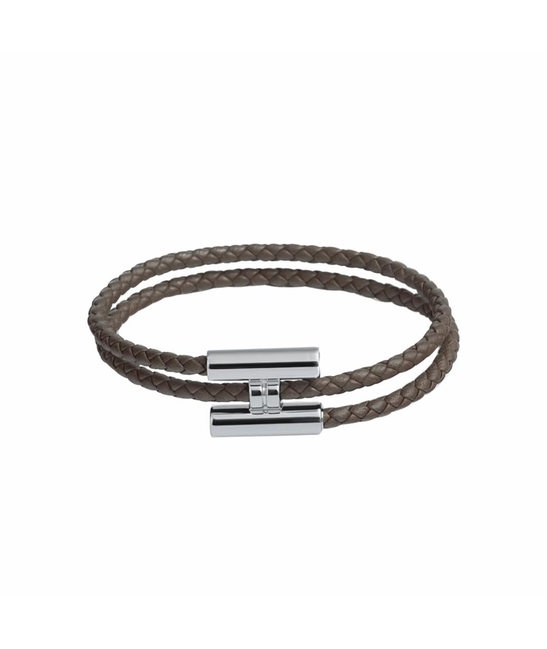 HERMES Серый кожаный браслет, фото 1