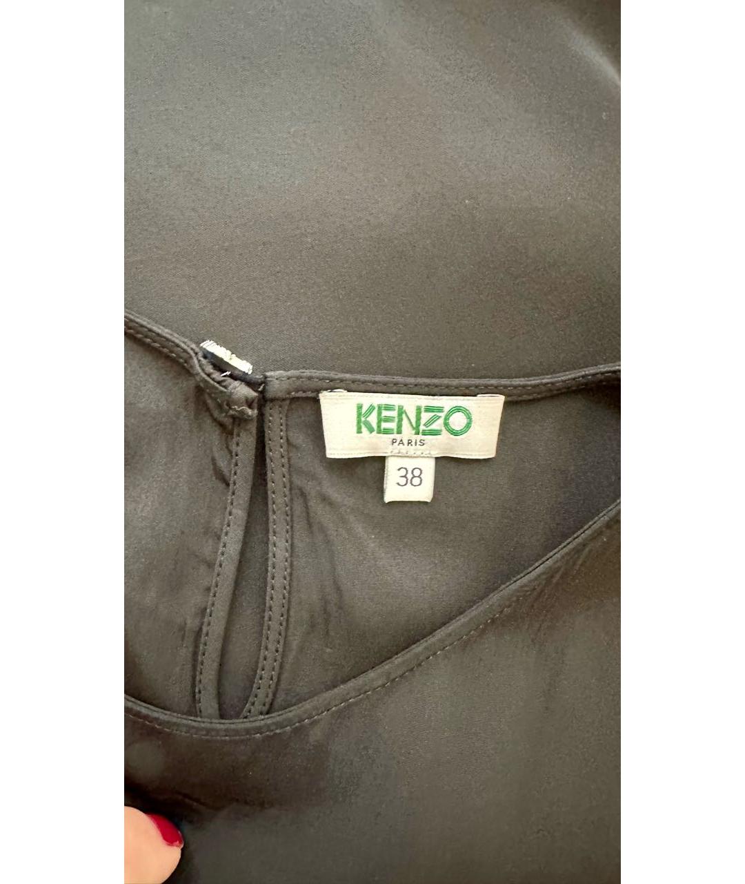 KENZO Черная шелковая блузы, фото 5