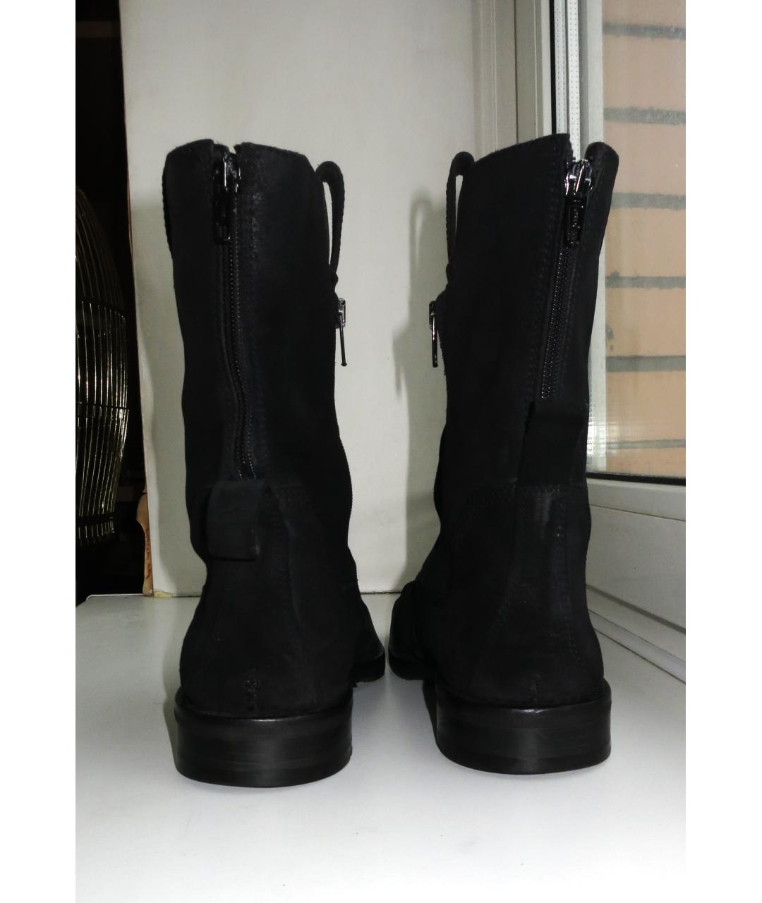 DSQUARED2 Черные нубуковые высокие ботинки, фото 5