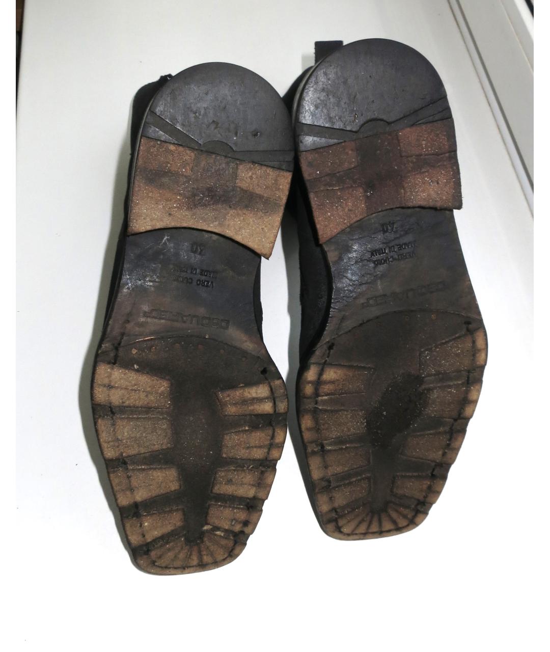 DSQUARED2 Черные нубуковые высокие ботинки, фото 8