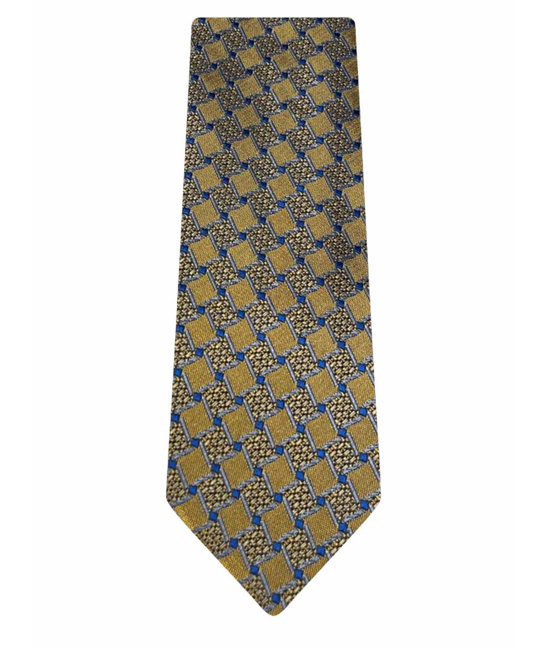 CANALI Золотой шелковый галстук, фото 1