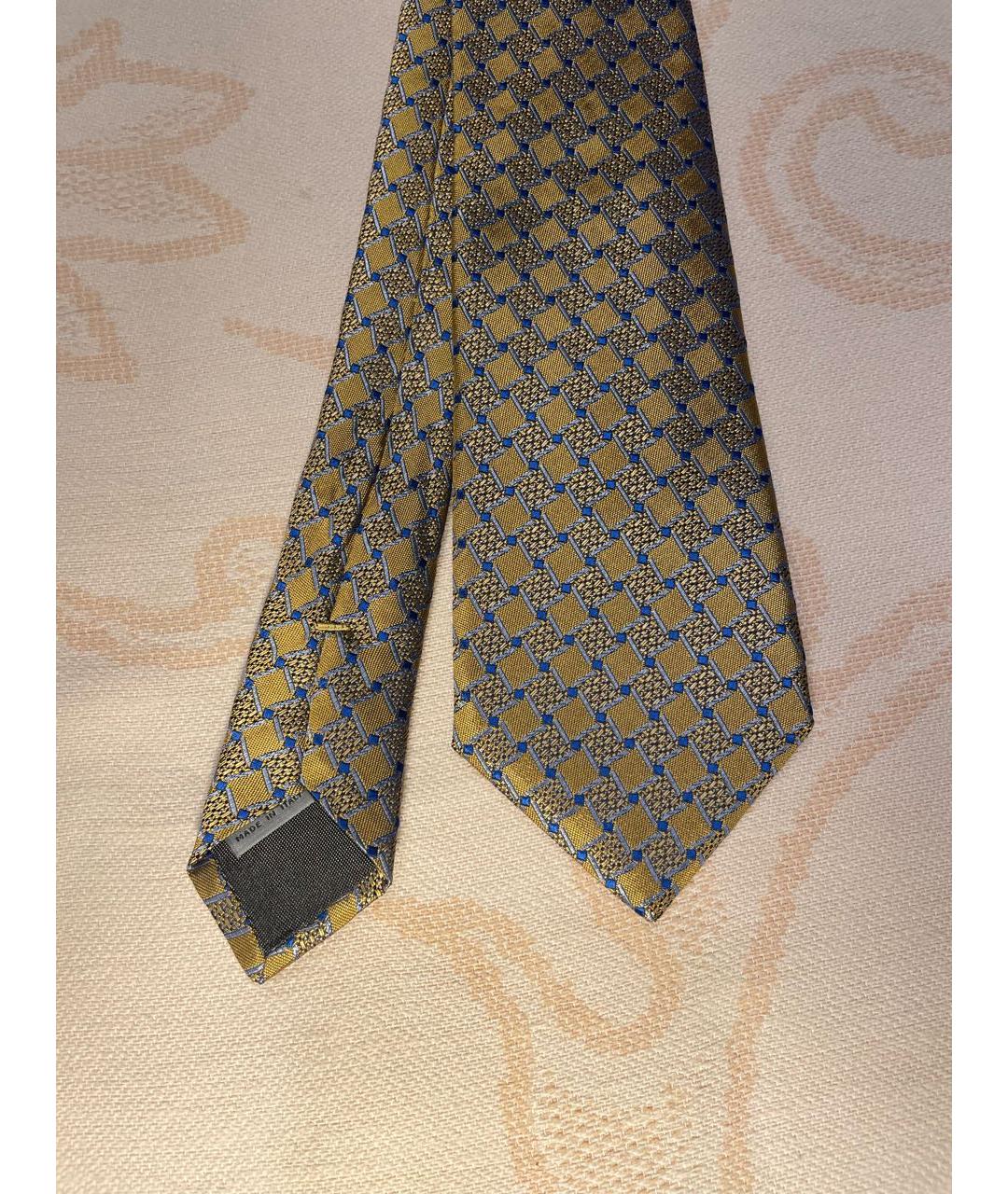CANALI Золотой шелковый галстук, фото 2