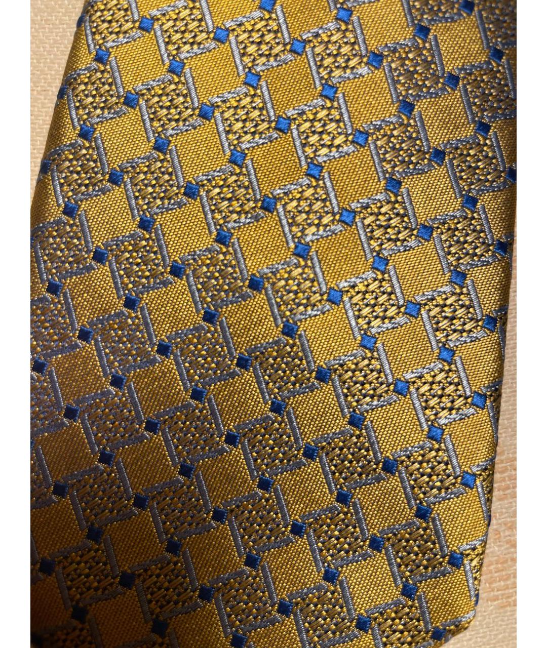 CANALI Золотой шелковый галстук, фото 4