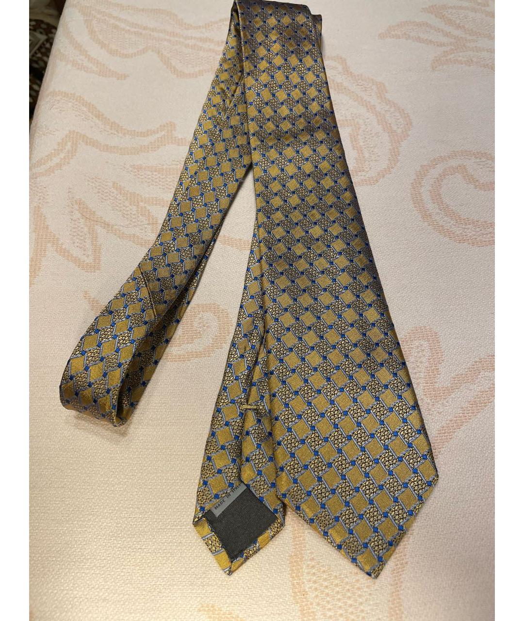 CANALI Золотой шелковый галстук, фото 6