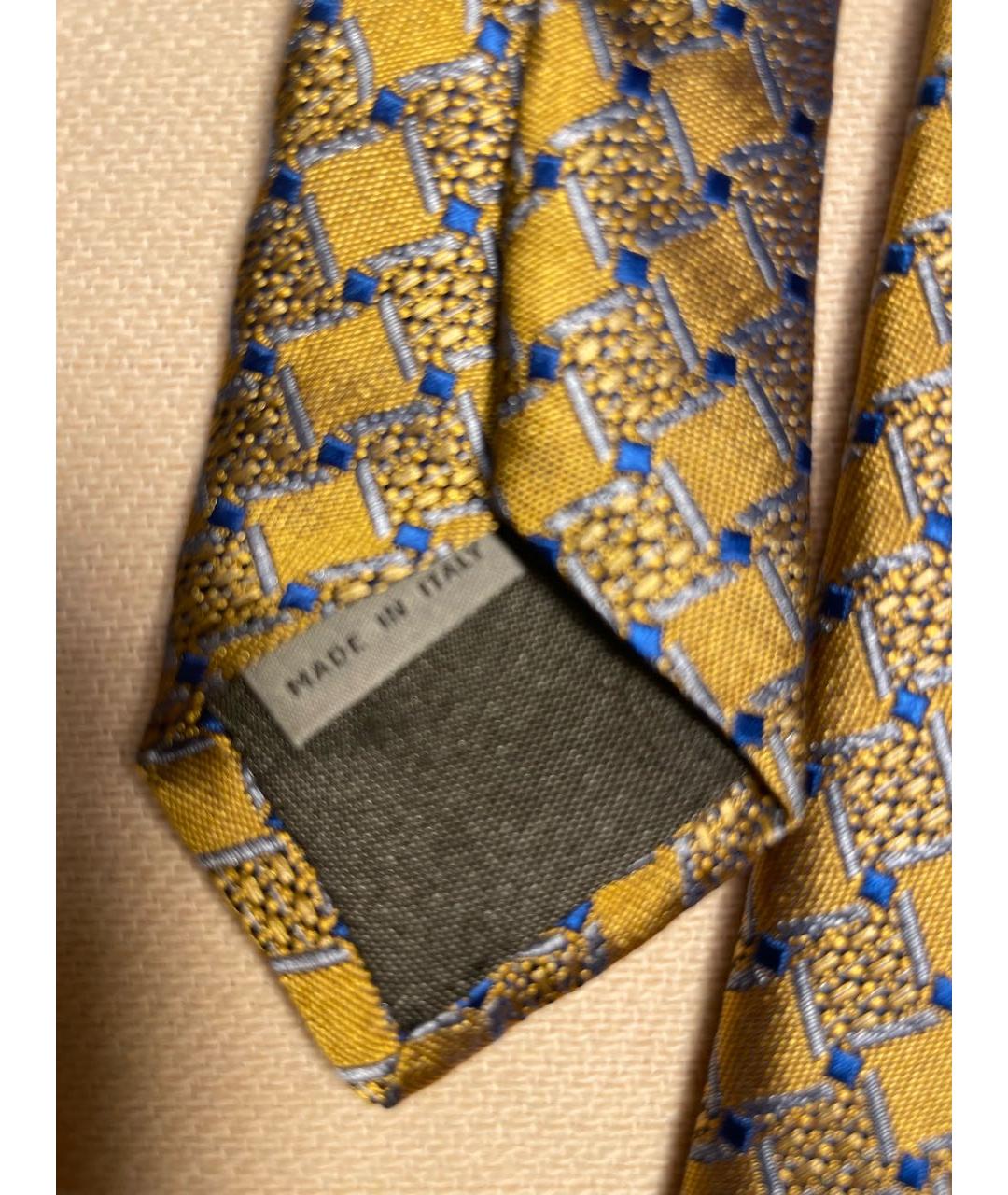 CANALI Золотой шелковый галстук, фото 5