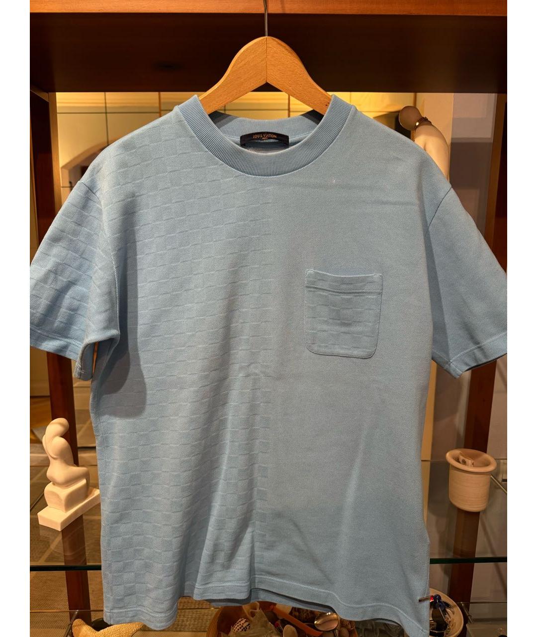 LOUIS VUITTON PRE-OWNED Голубая хлопковая футболка, фото 6
