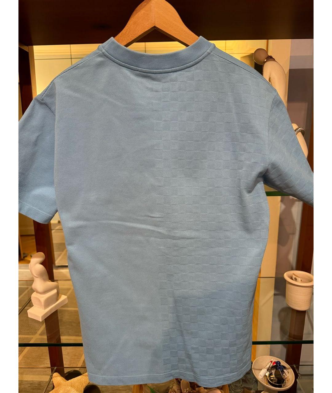 LOUIS VUITTON PRE-OWNED Голубая хлопковая футболка, фото 3