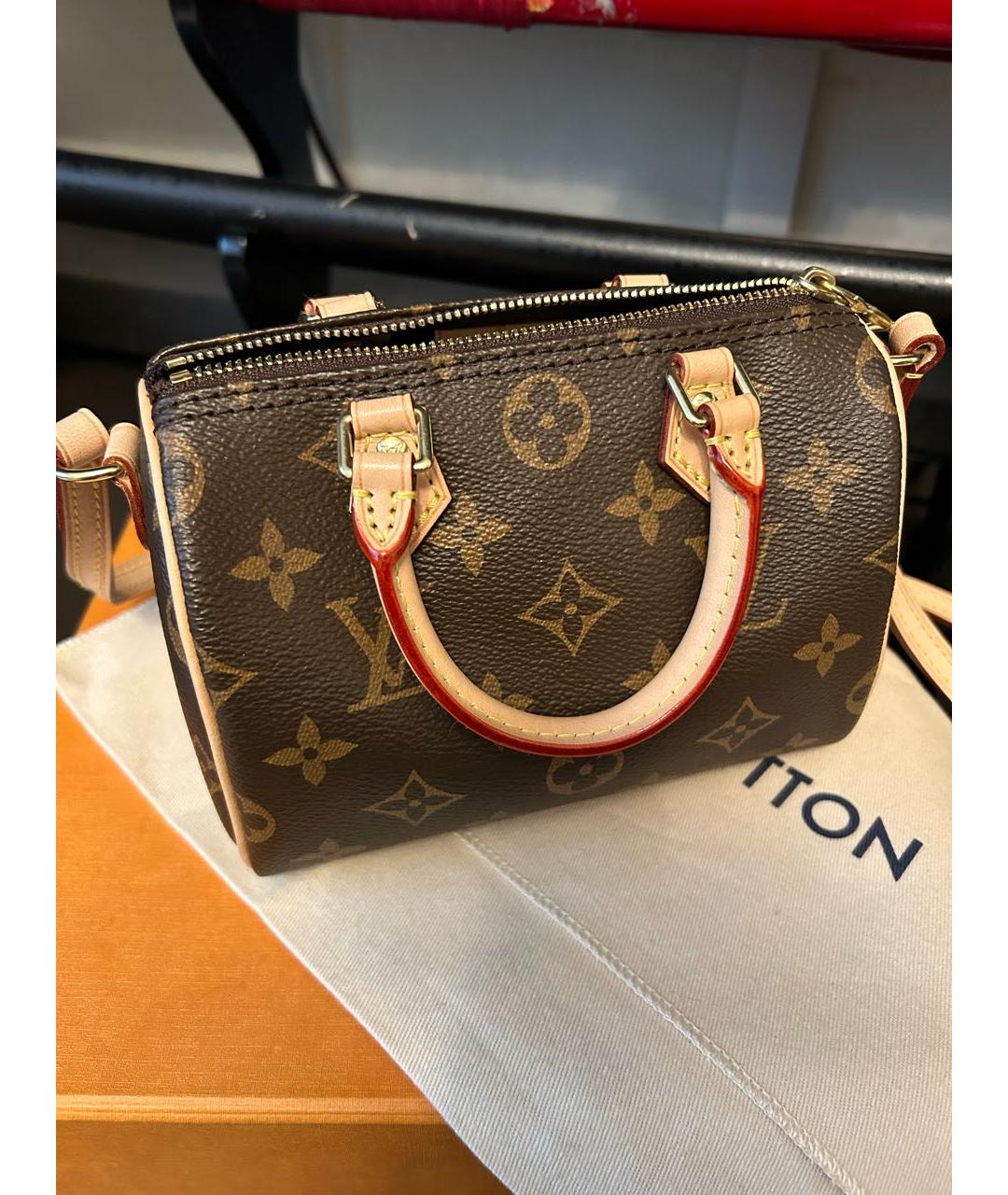 LOUIS VUITTON Коричневая сумка с короткими ручками, фото 6