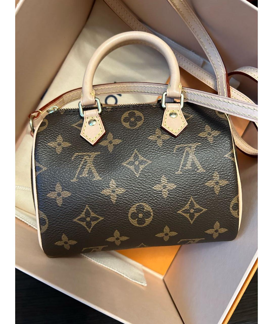 LOUIS VUITTON Коричневая сумка с короткими ручками, фото 3