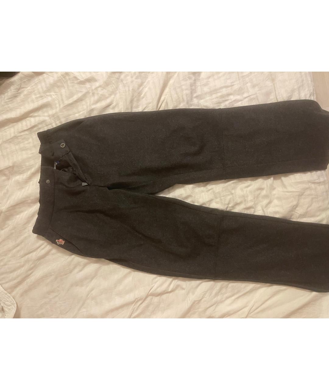 MONCLER GRENOBLE Черные шерстяные повседневные брюки, фото 7
