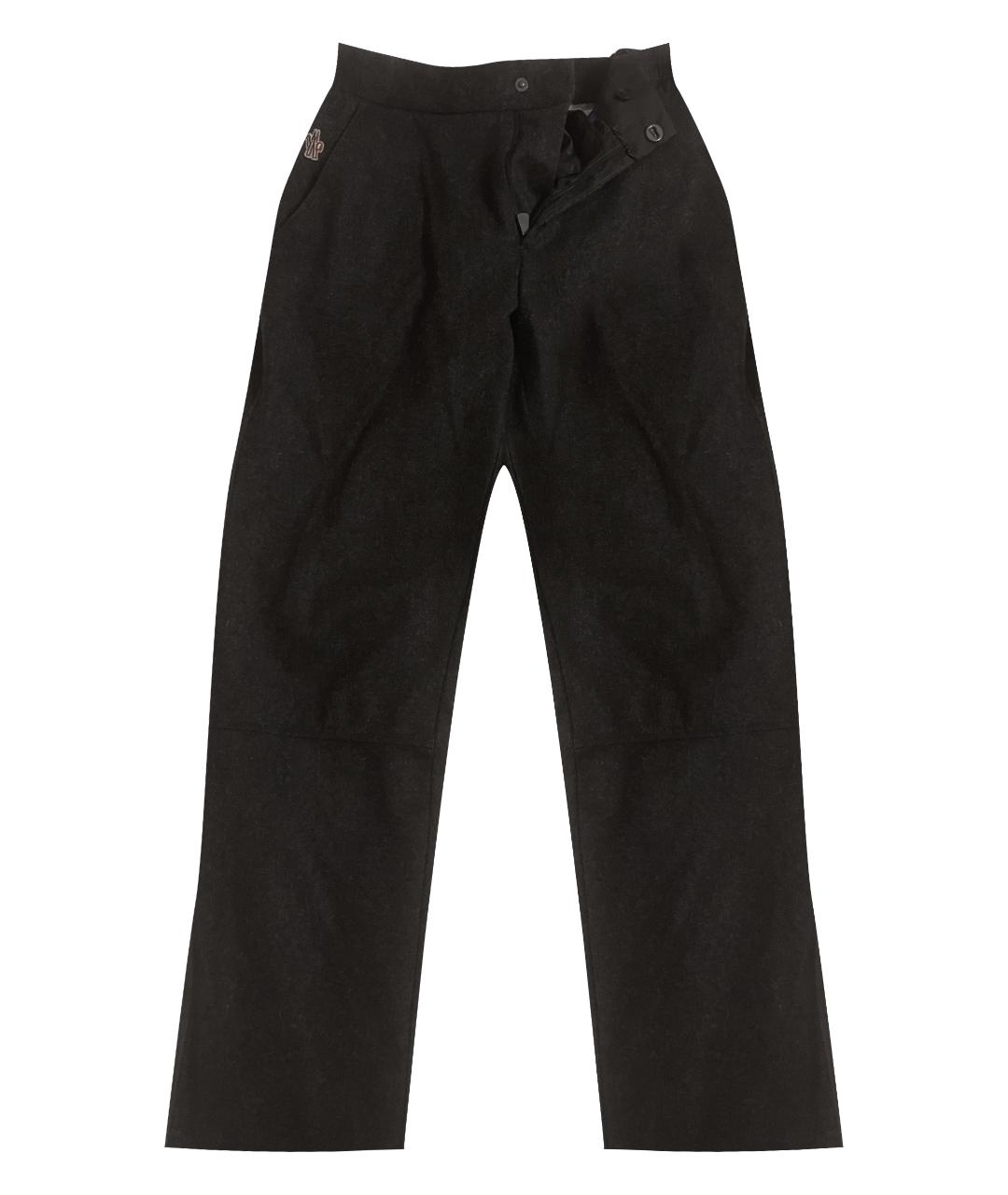 MONCLER GRENOBLE Черные шерстяные повседневные брюки, фото 1