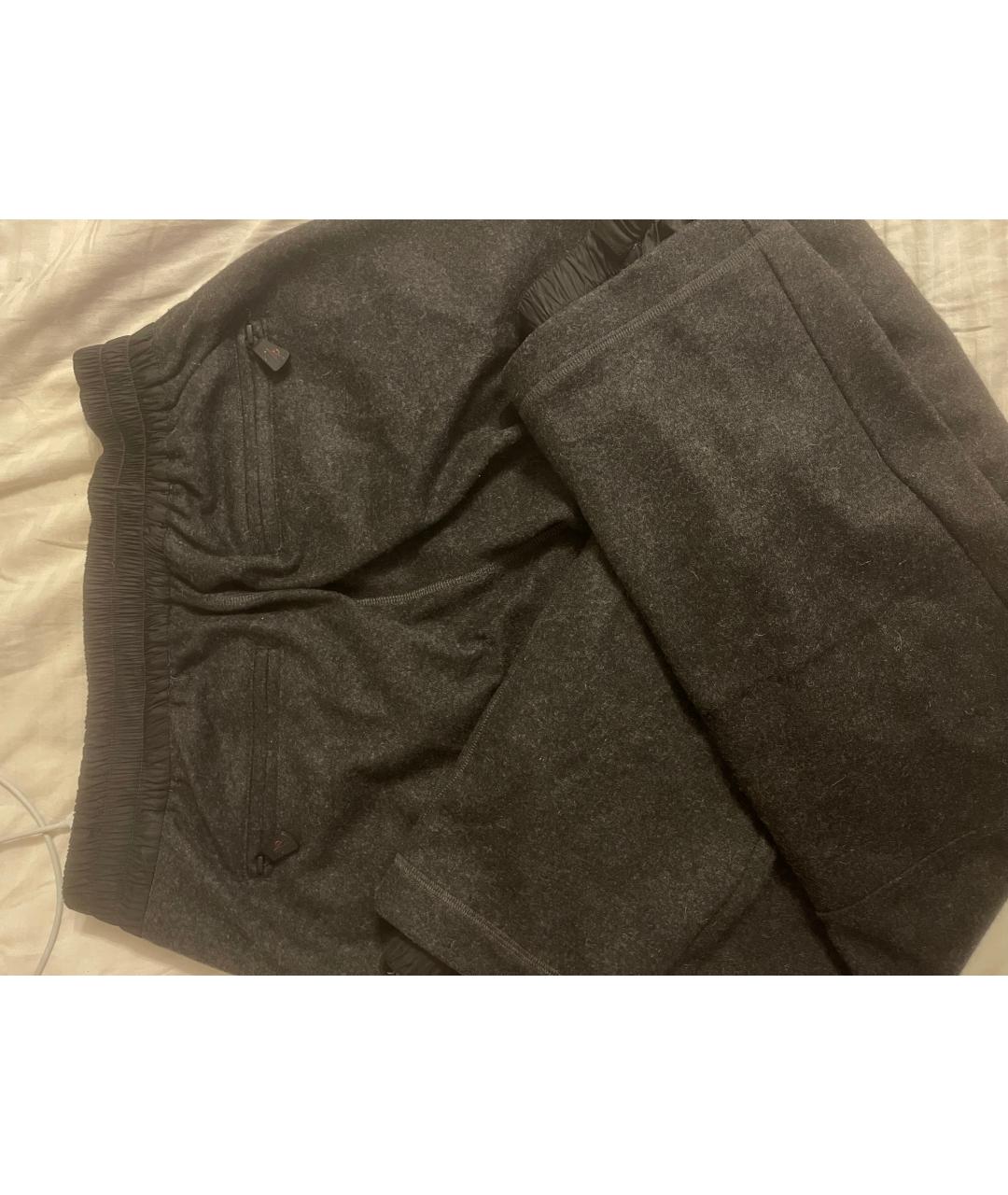 MONCLER GRENOBLE Черные шерстяные повседневные брюки, фото 2