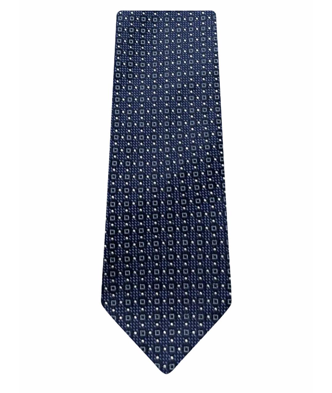 CANALI Темно-синий шелковый галстук, фото 1