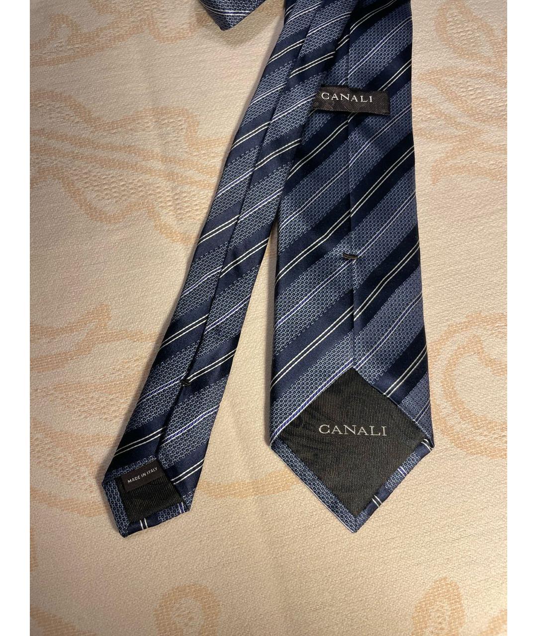 CANALI Темно-синий шелковый галстук, фото 2