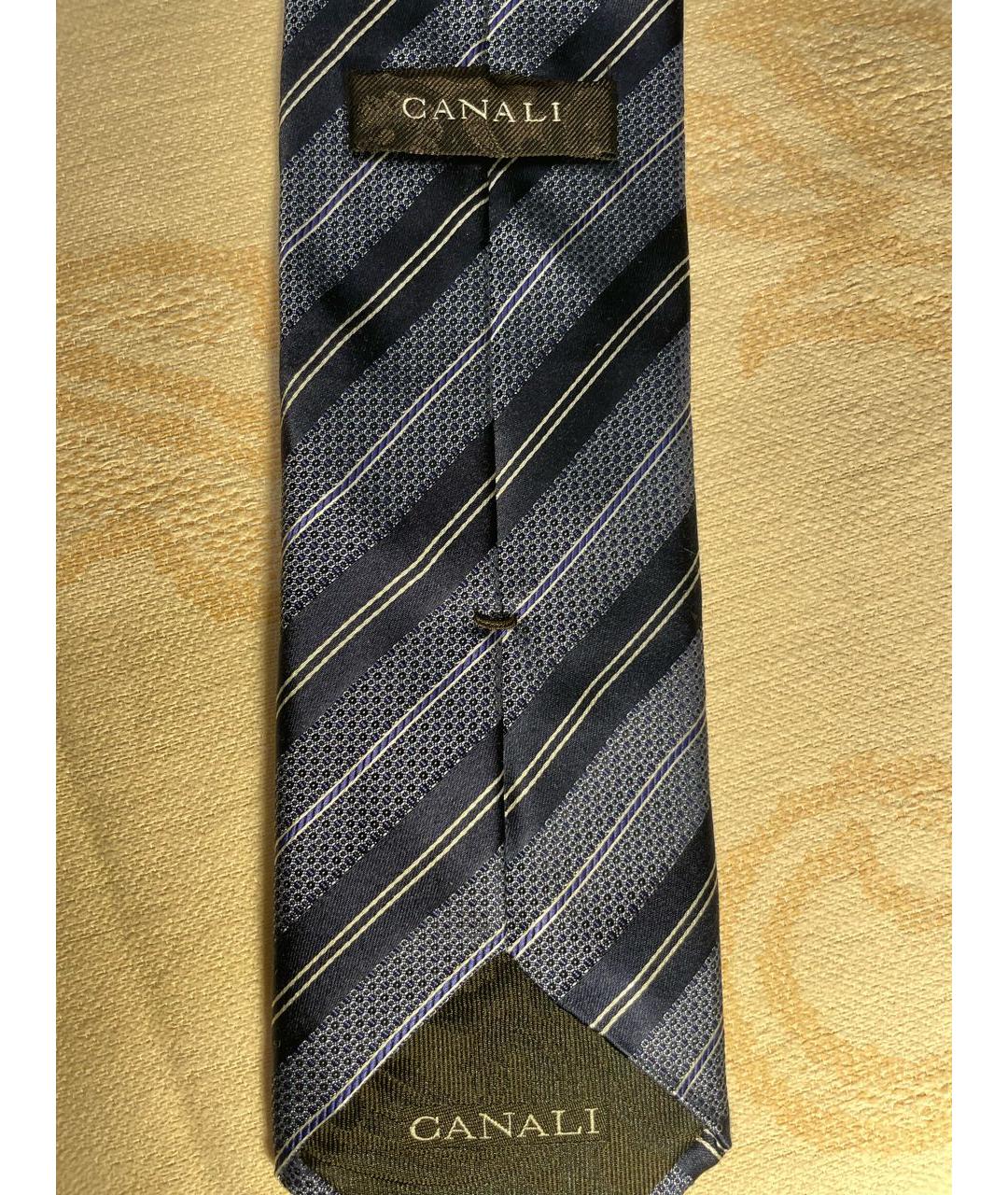 CANALI Темно-синий шелковый галстук, фото 3