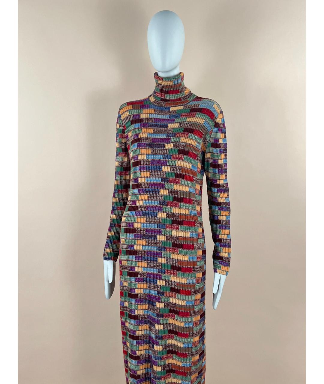 CHANEL PRE-OWNED Мульти кашемировое повседневное платье, фото 4
