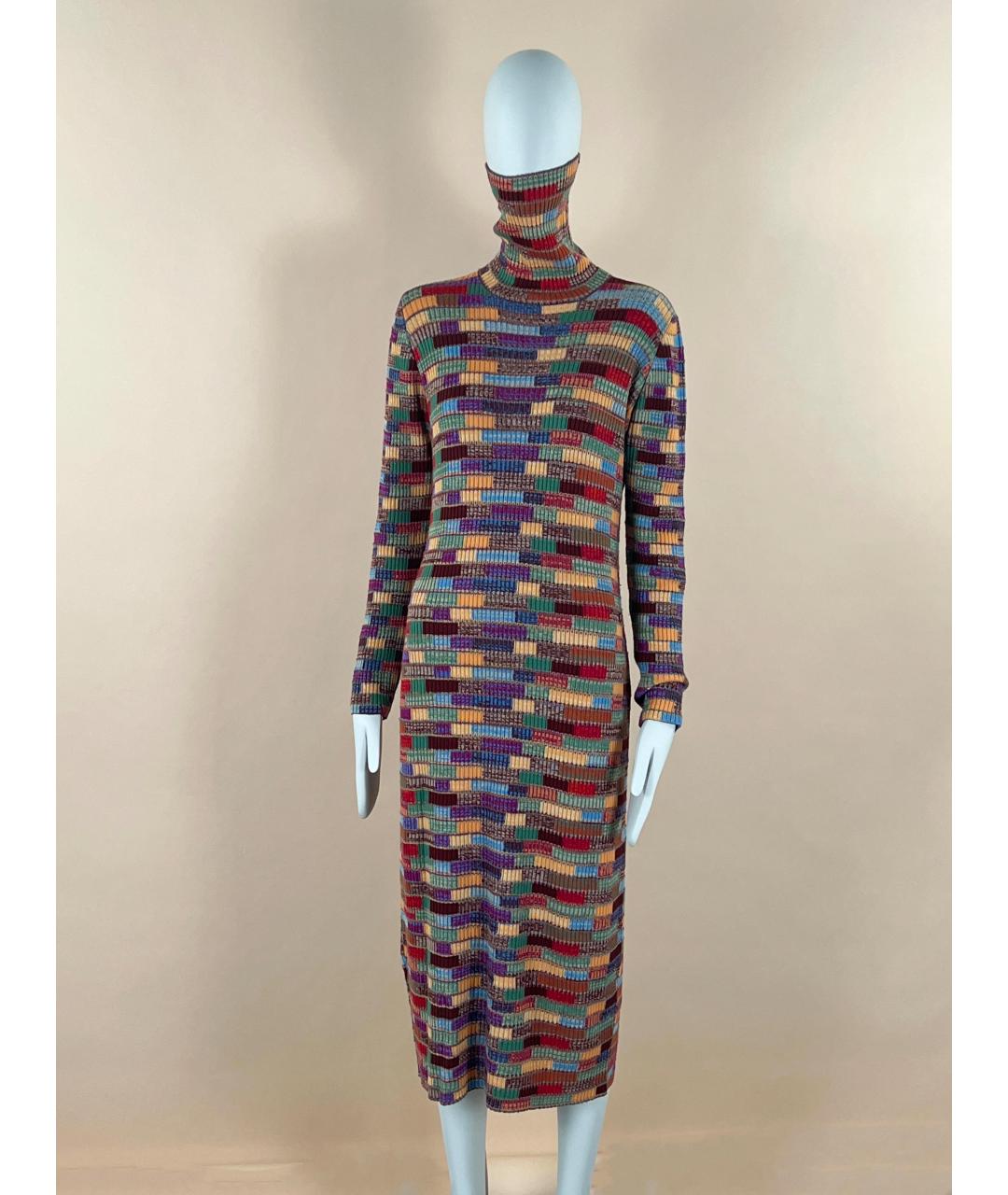 CHANEL PRE-OWNED Мульти кашемировое повседневное платье, фото 8