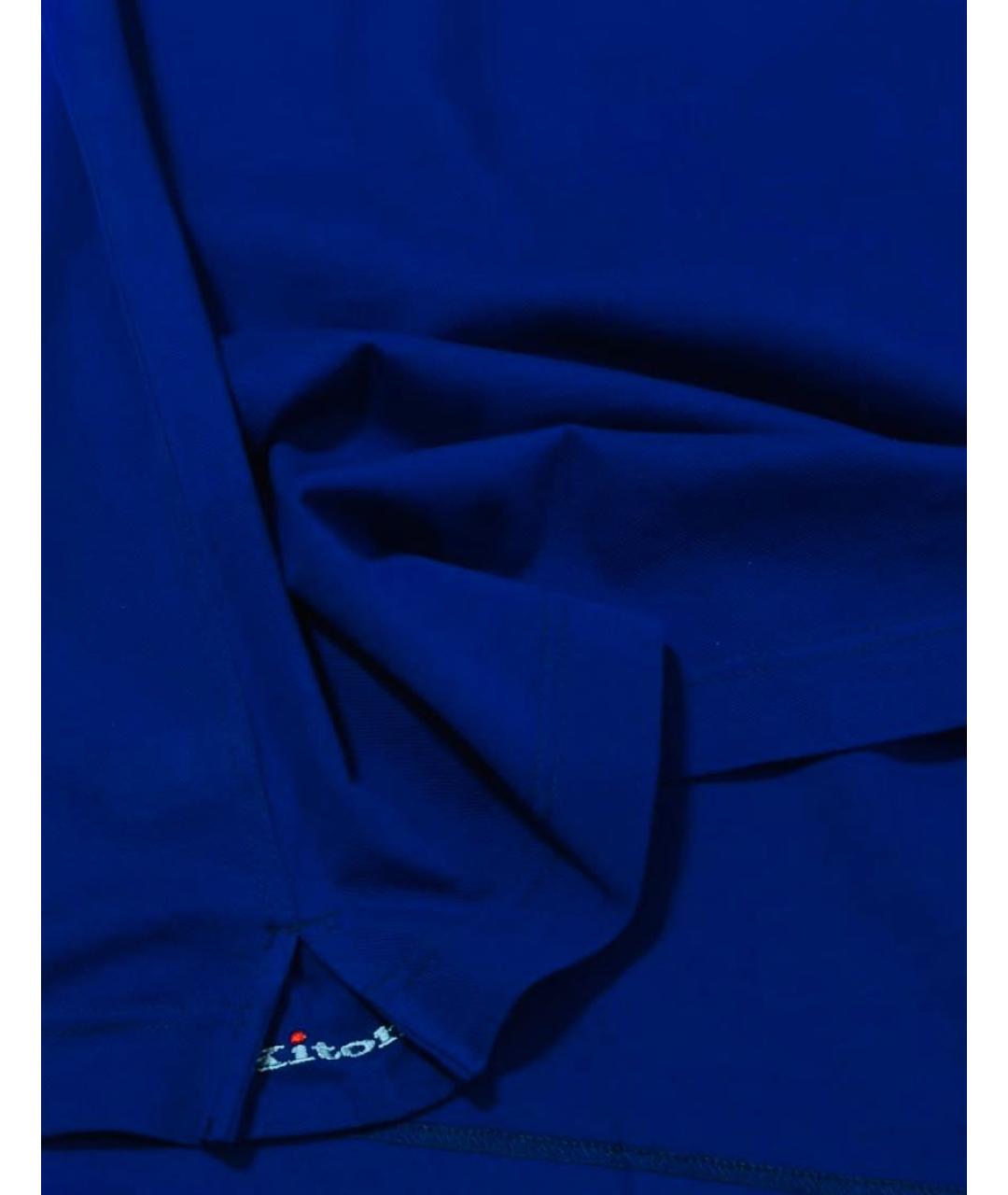 KITON Синее поло с коротким рукавом, фото 5