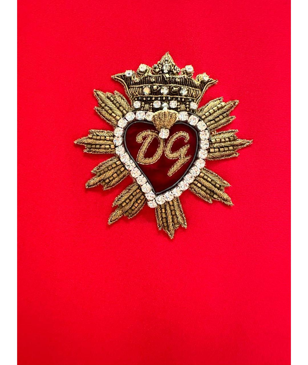 DOLCE&GABBANA Красное вискозное платье, фото 4