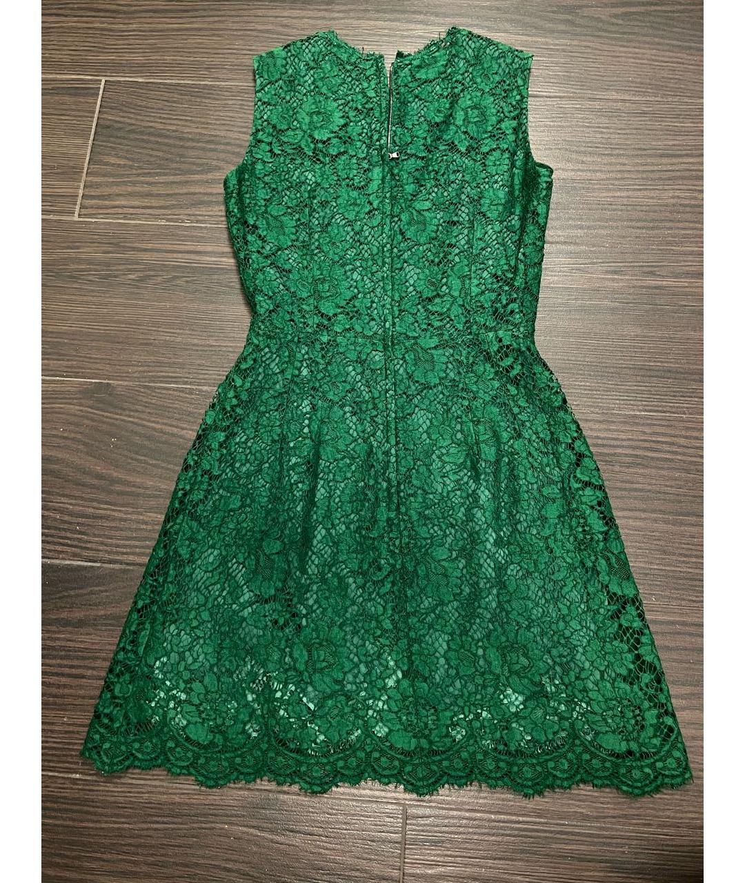 DOLCE&GABBANA Зеленые кружевное коктейльное платье, фото 2