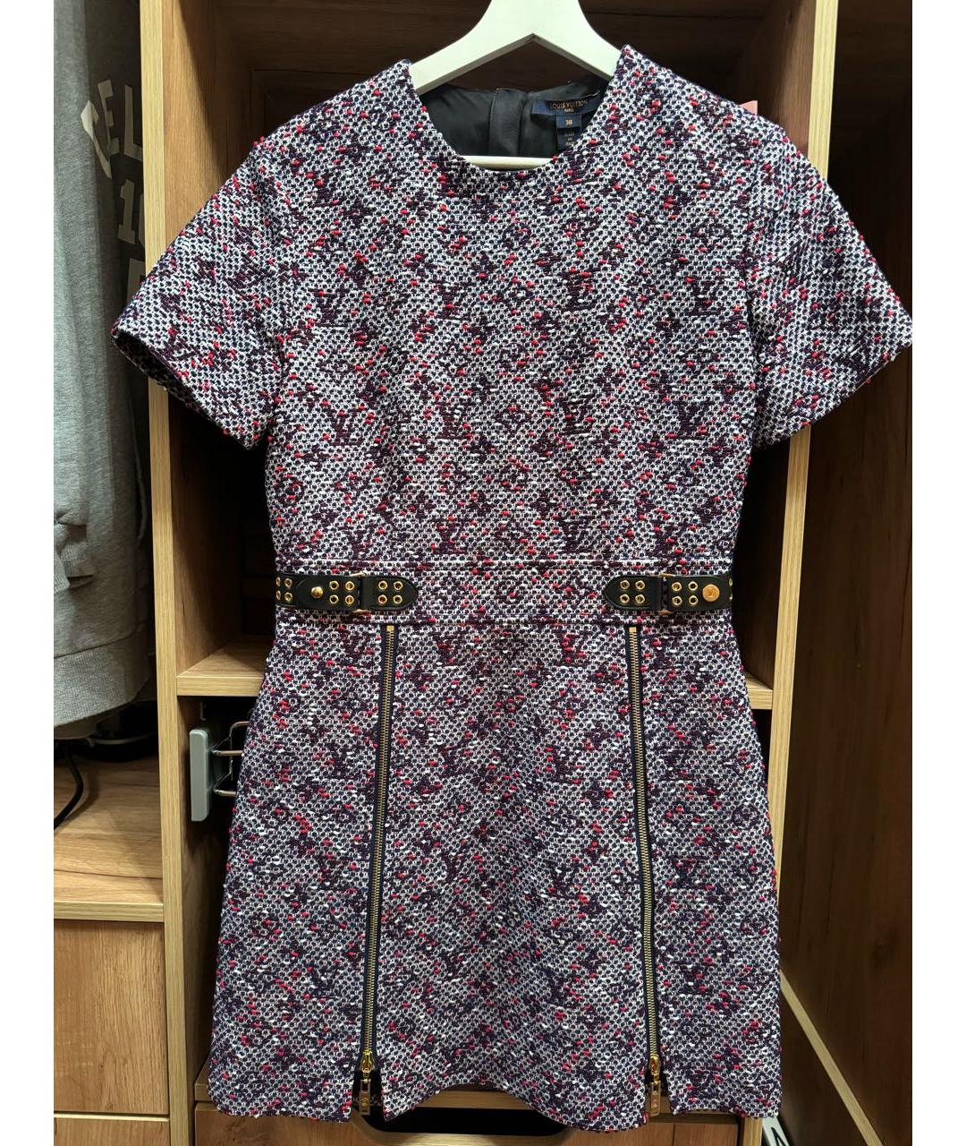 LOUIS VUITTON Мульти твидовое платье, фото 5