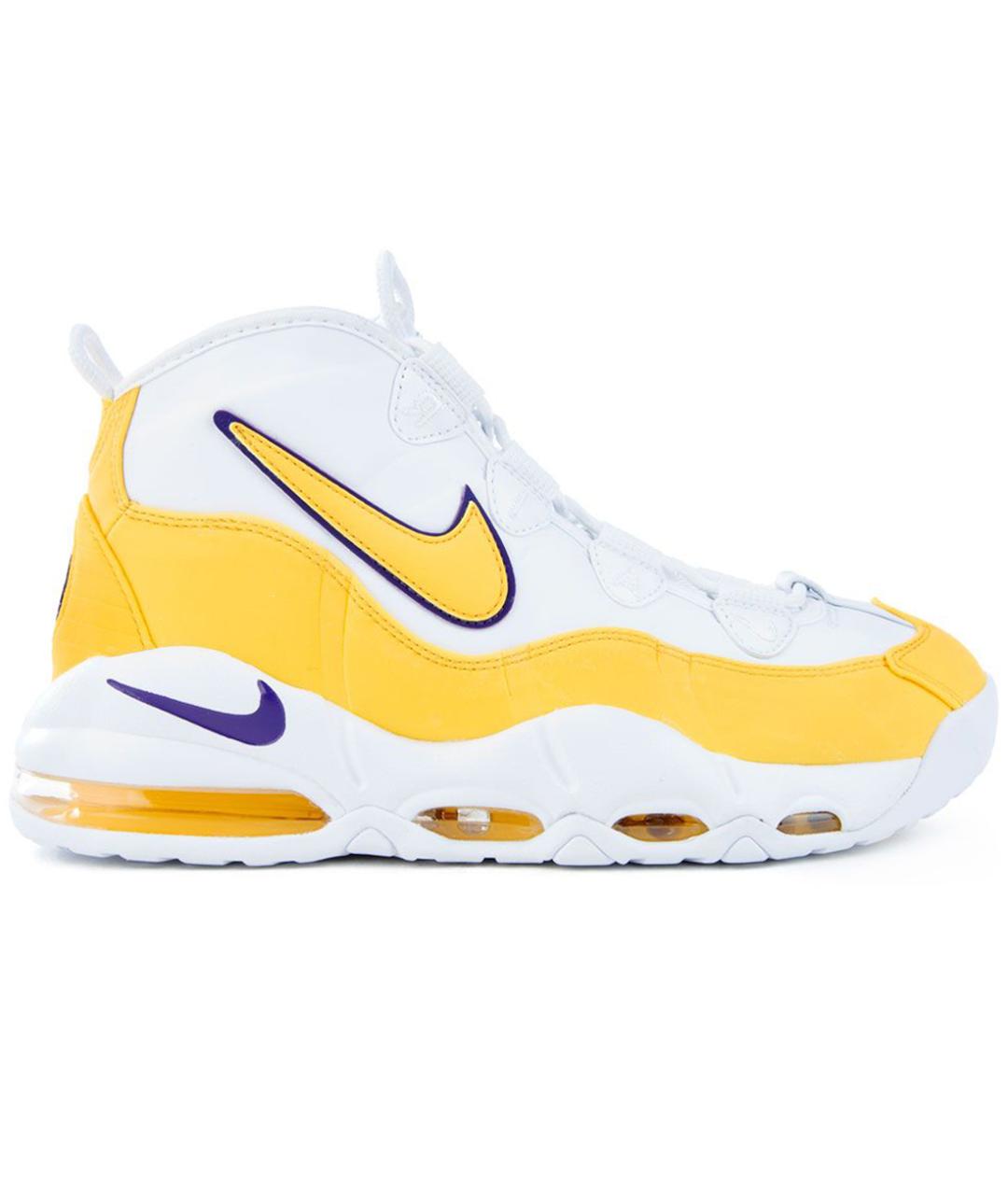 NIKE Желтые кожаные высокие кроссовки / кеды, фото 1