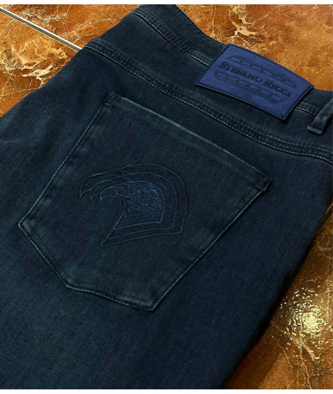 STEFANO RICCI Темно-синие джинсы, фото 4