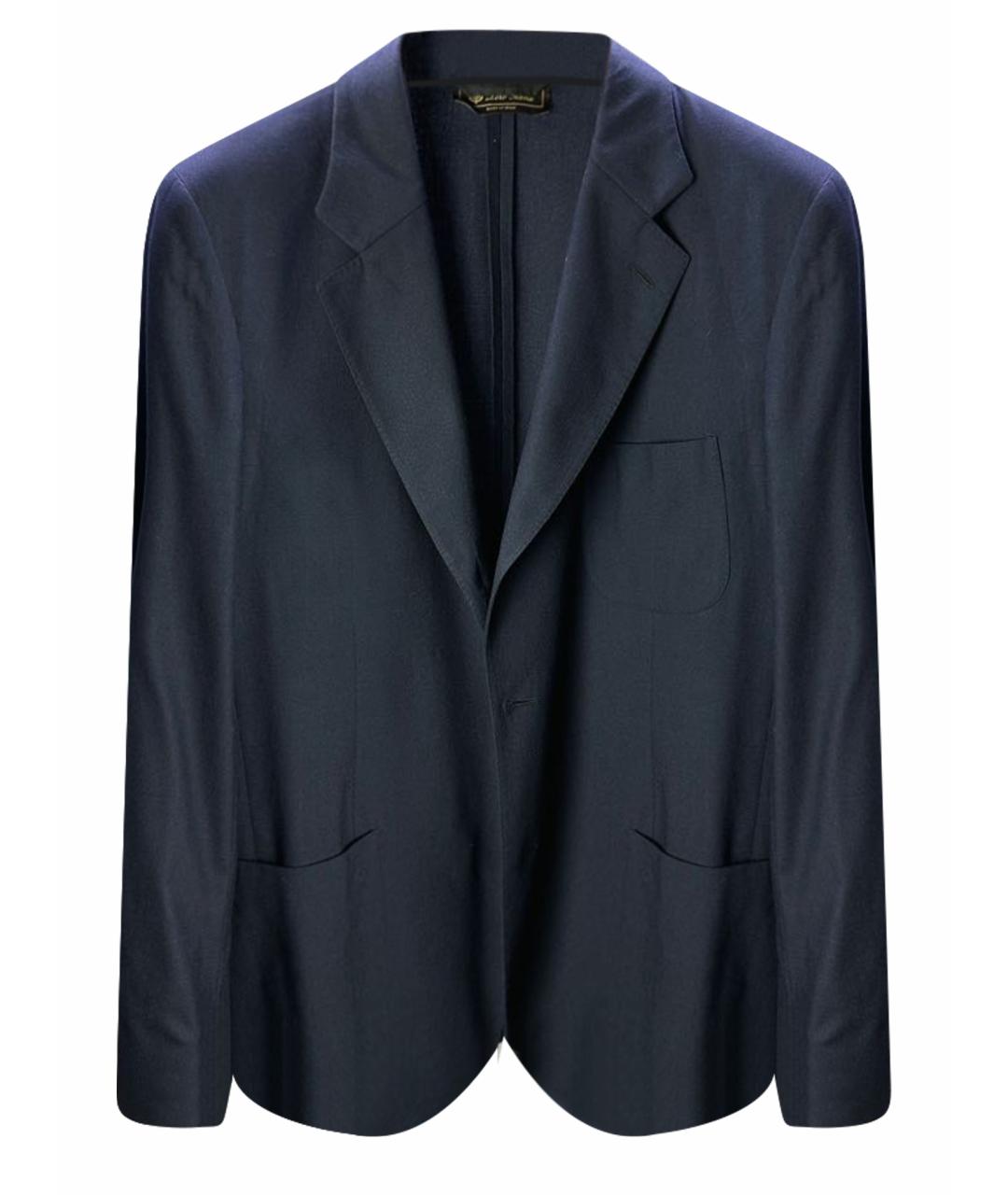 LORO PIANA Темно-синий кашемировый пиджак, фото 1