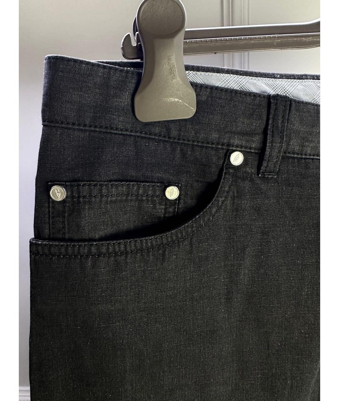 BRIONI Черные хлопковые прямые джинсы, фото 3