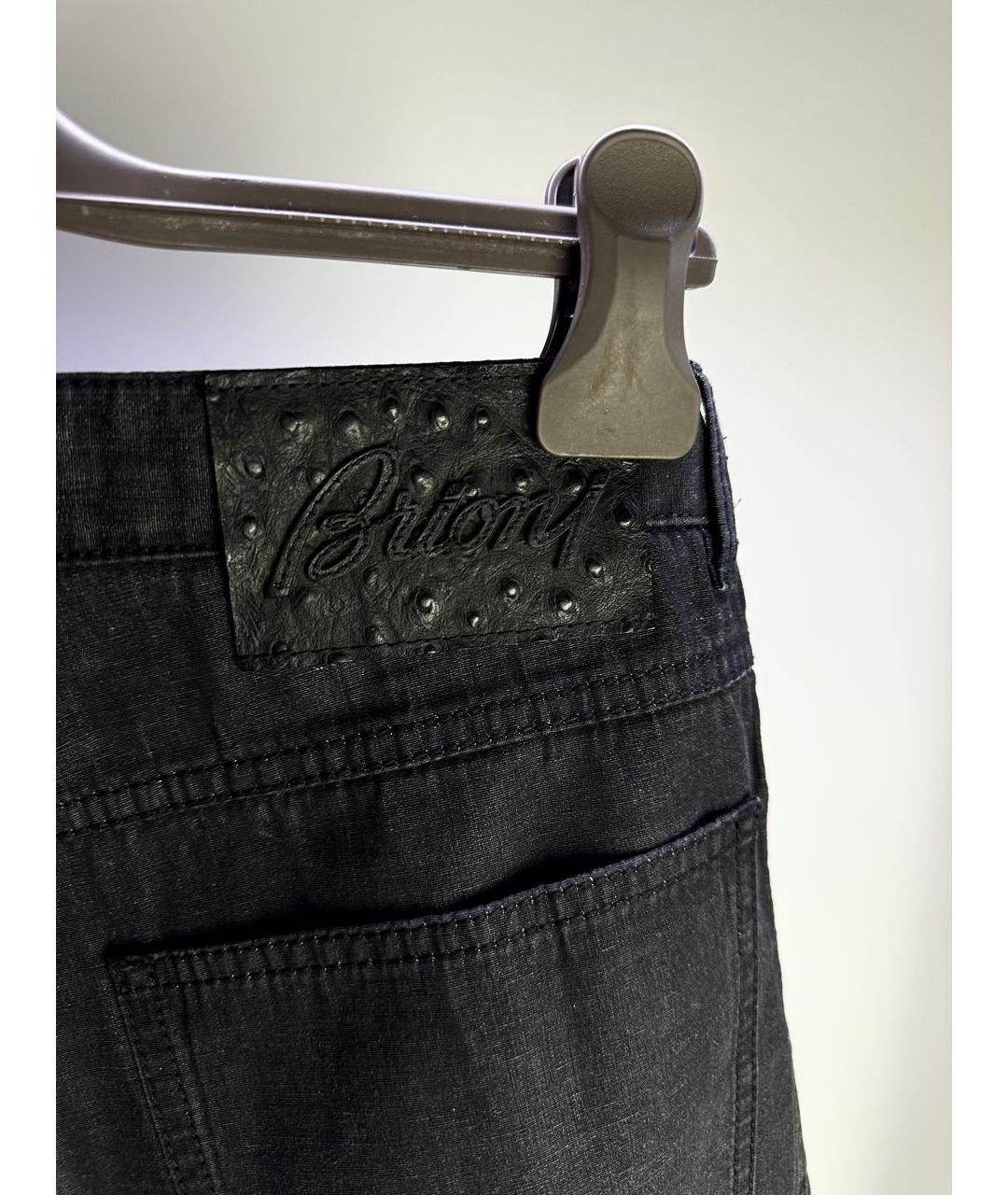 BRIONI Черные хлопковые прямые джинсы, фото 6