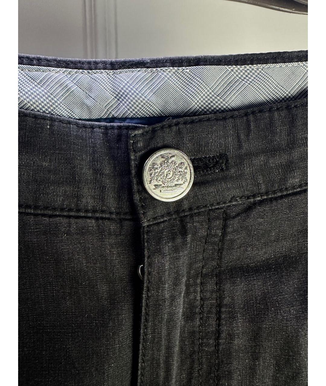 BRIONI Черные хлопковые прямые джинсы, фото 2