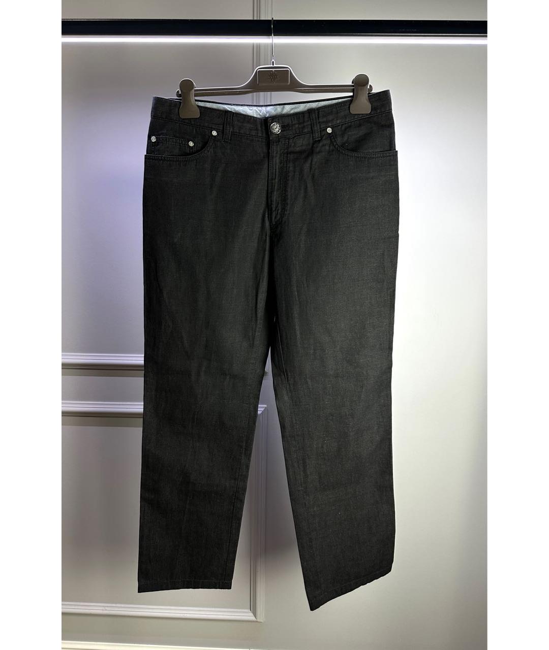 BRIONI Черные хлопковые прямые джинсы, фото 7