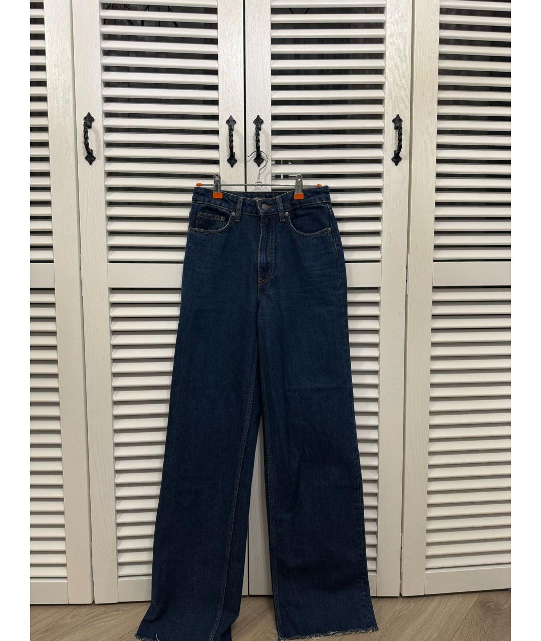 12 STOREEZ Синие хлопковые джинсы клеш, фото 7