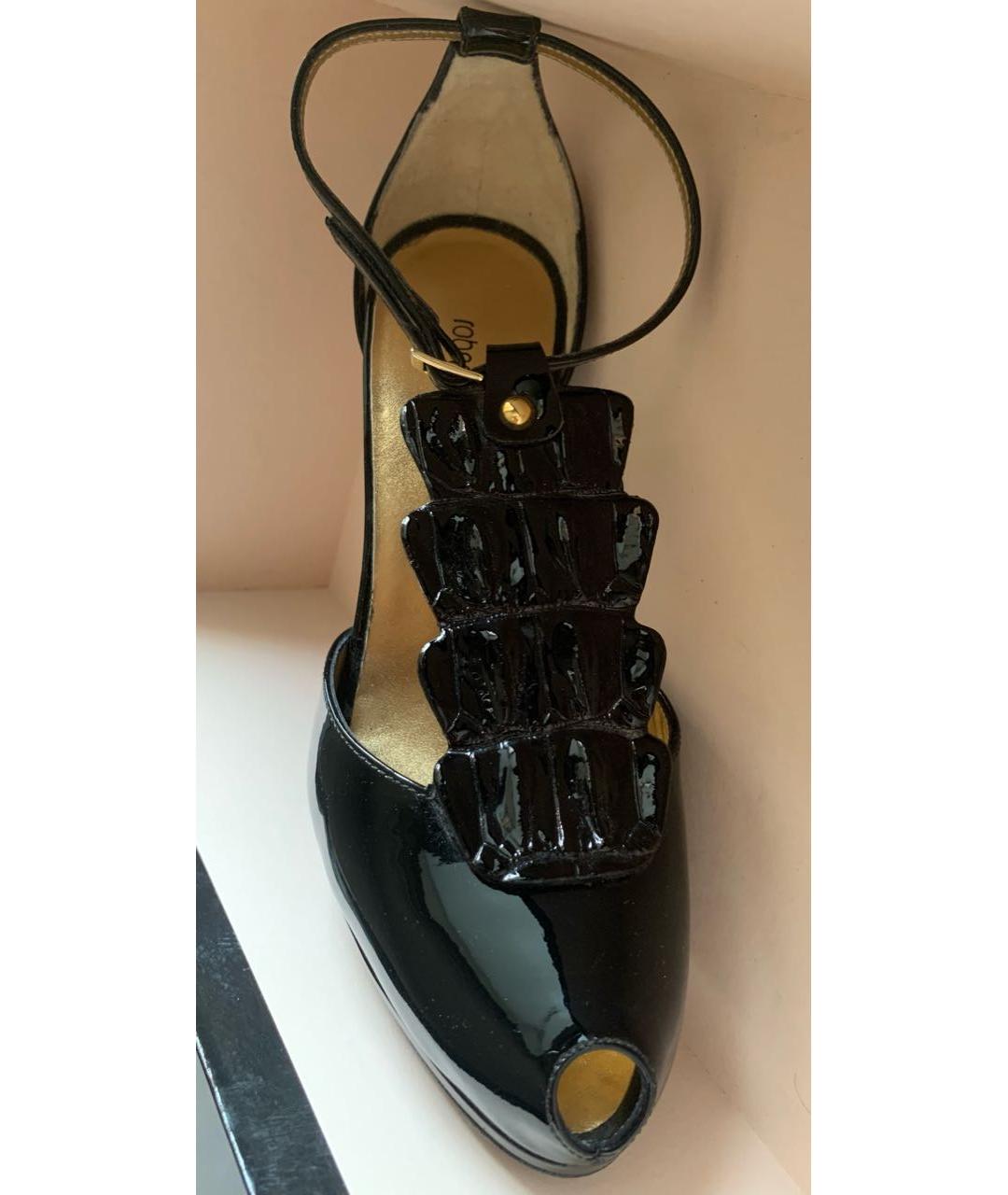 ROBERTO CAVALLI Черные туфли из лакированной кожи, фото 8