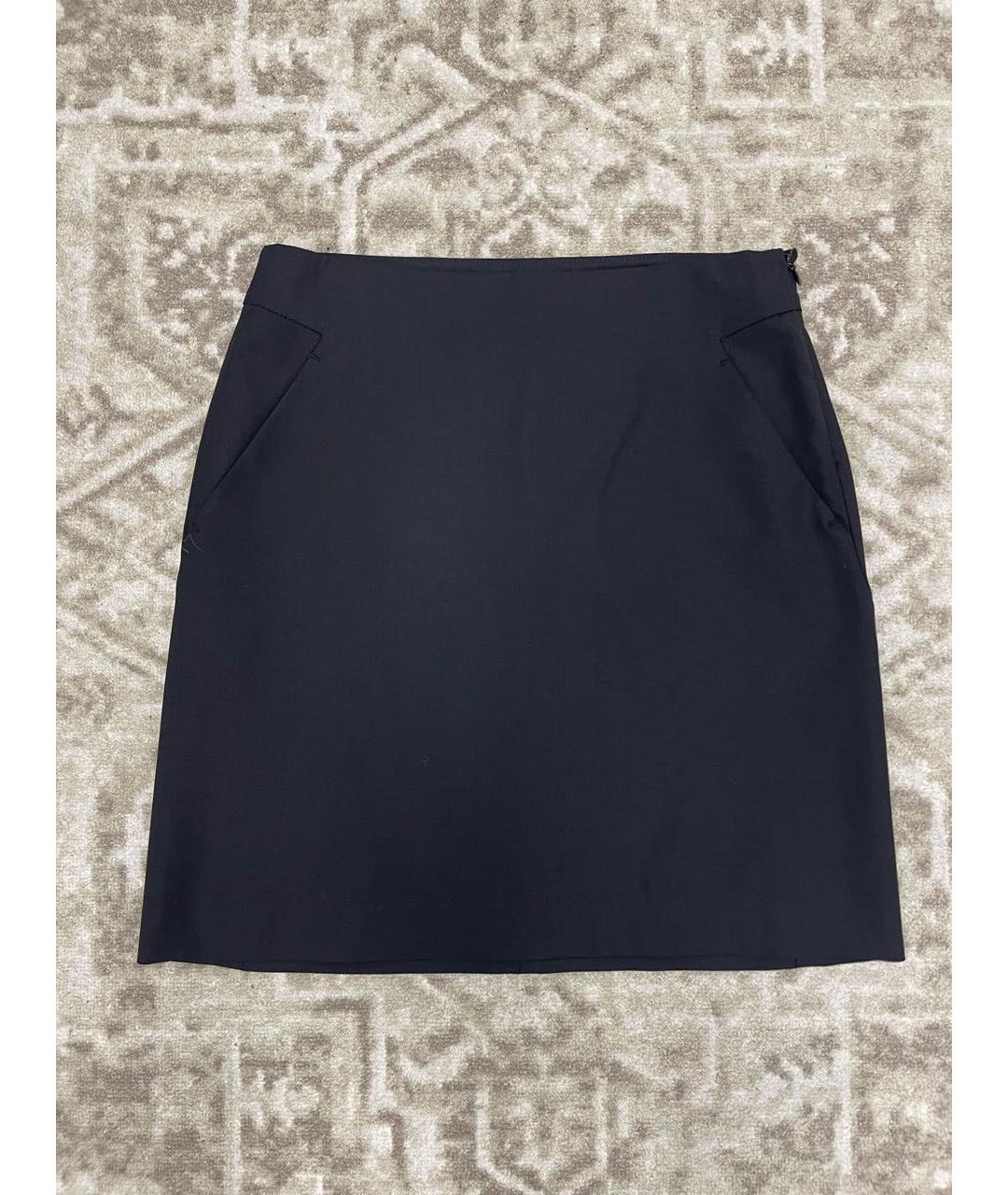 THEORY Черная шерстяная юбка мини, фото 9