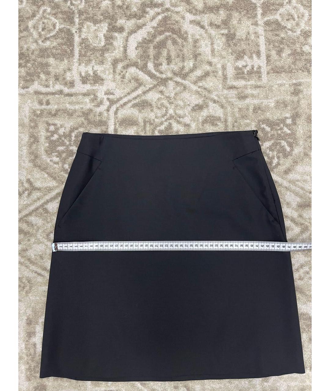 THEORY Черная шерстяная юбка мини, фото 6