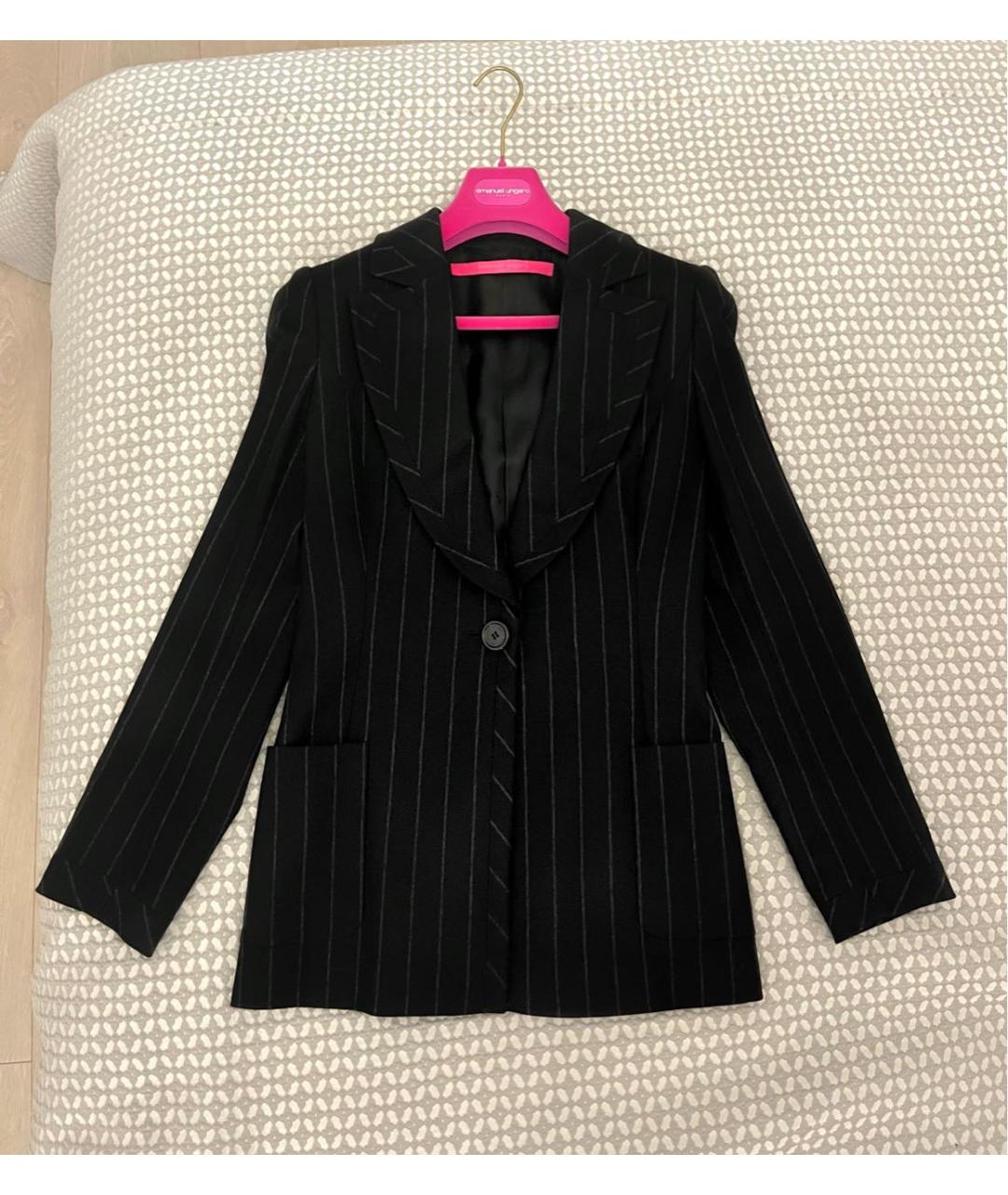 EMANUEL UNGARO Черный шерстяной жакет/пиджак, фото 9