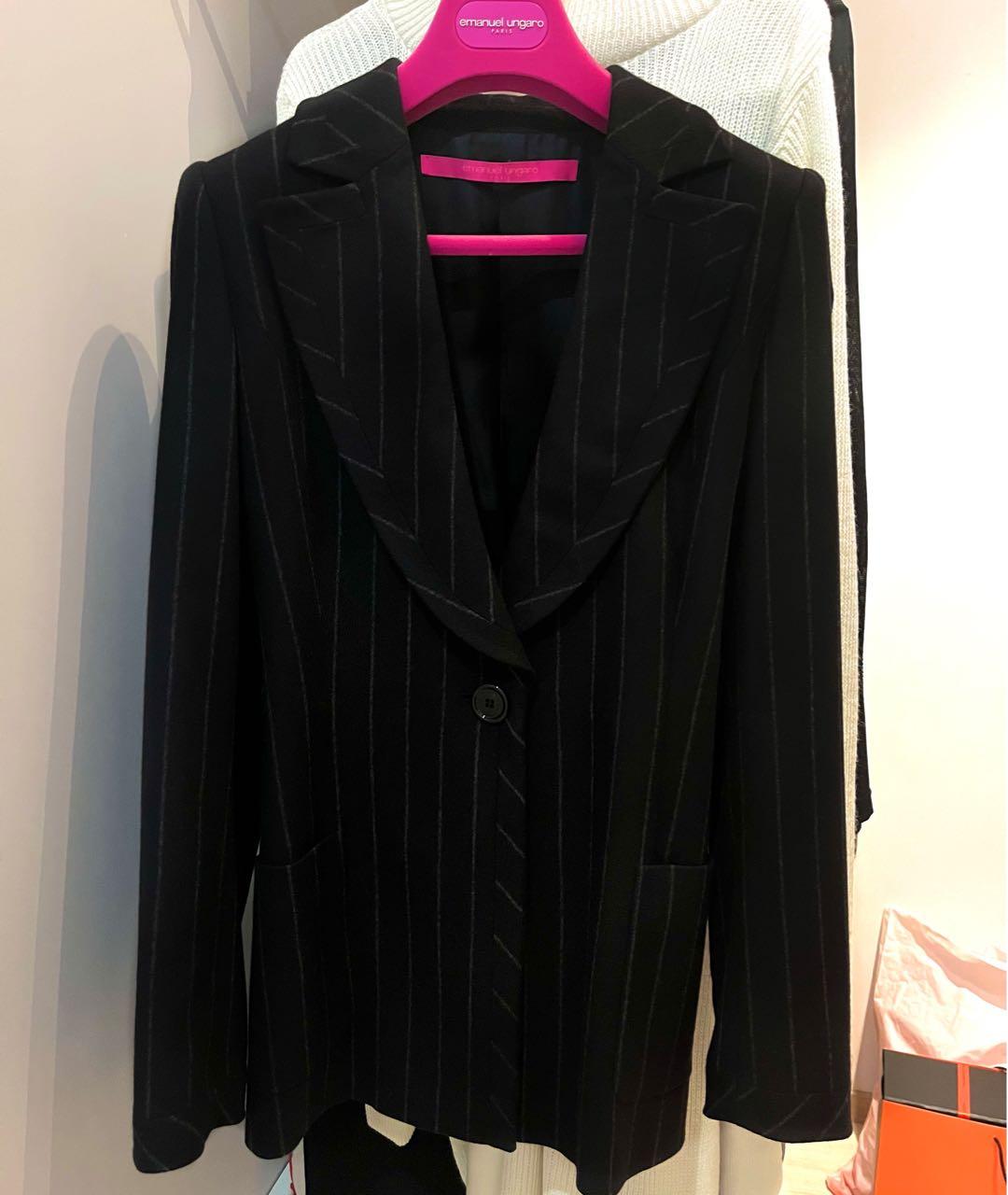 EMANUEL UNGARO Черный шерстяной жакет/пиджак, фото 2