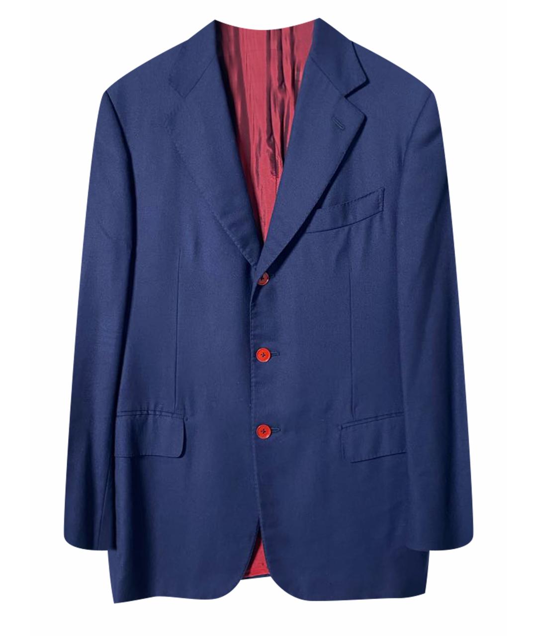 ISAIA Синий шерстяной пиджак, фото 1