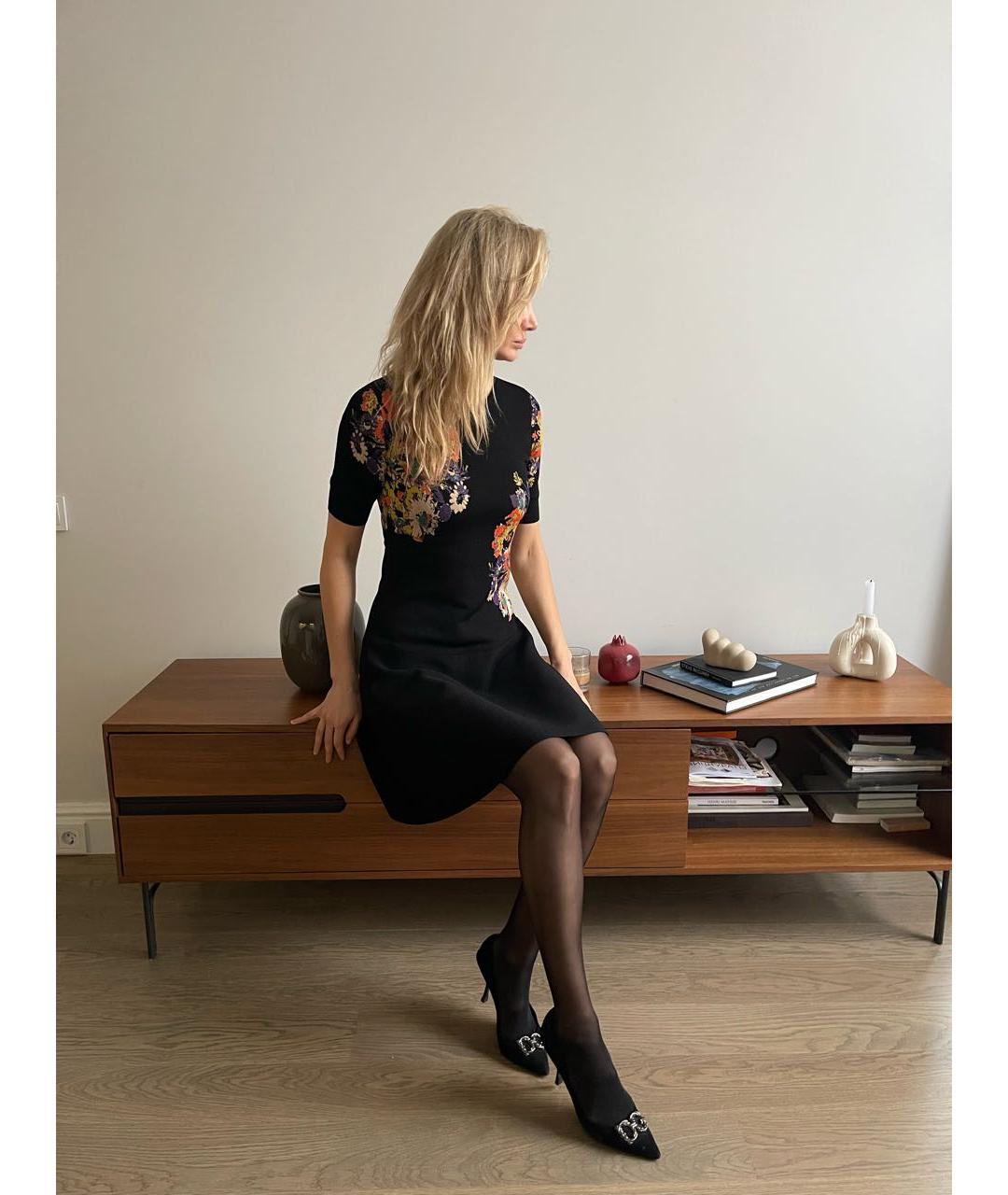 ETRO Черное вискозное коктейльное платье, фото 6