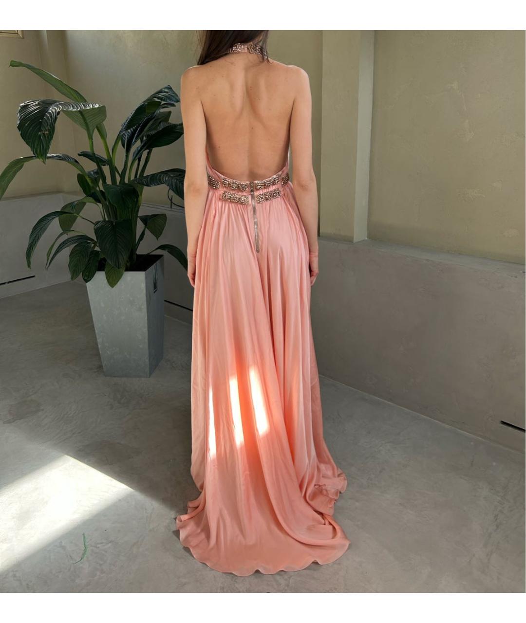 BALMAIN Розовое шелковое вечернее платье, фото 6