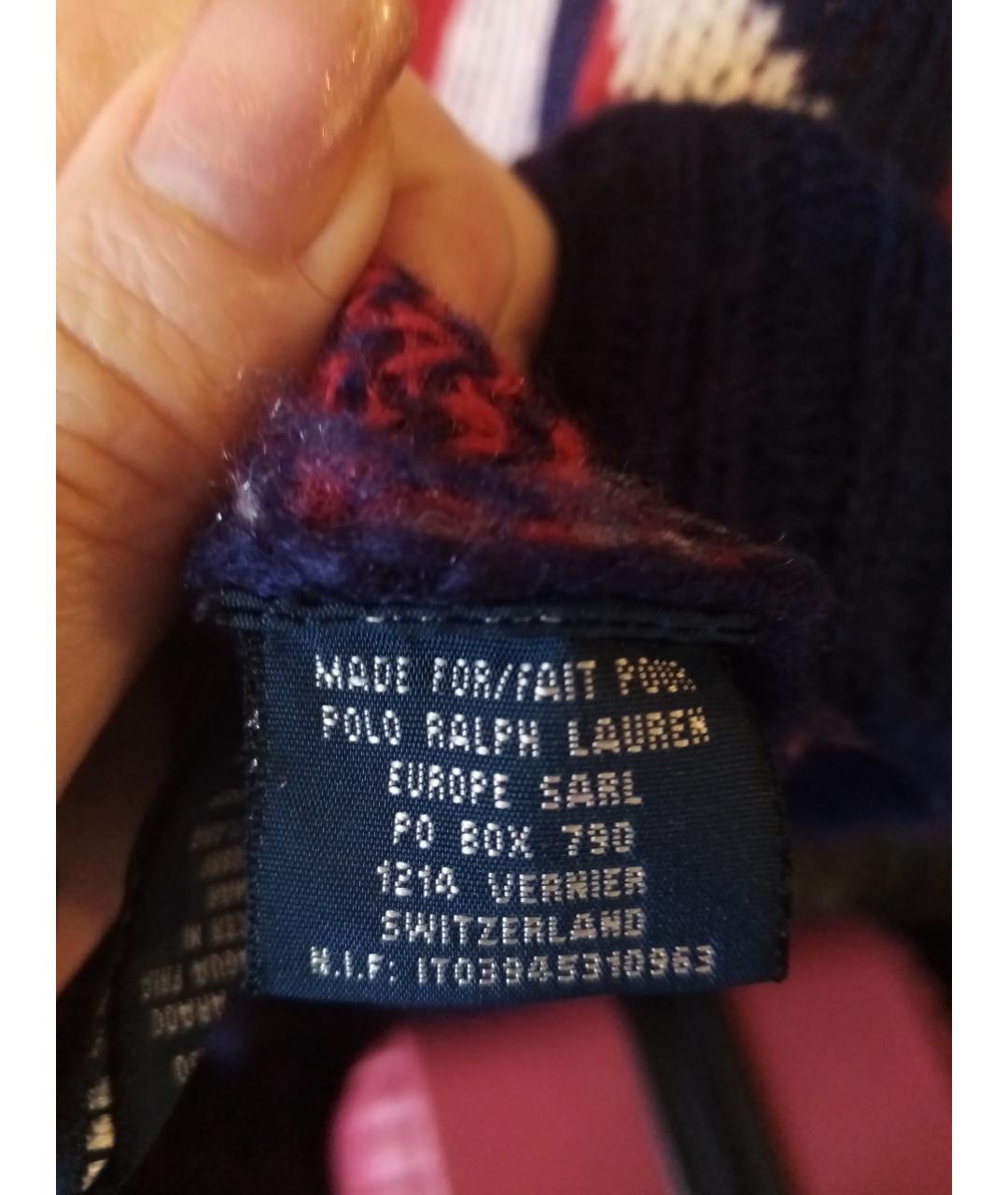 RALPH LAUREN Темно-синий хлопковый джемпер / свитер, фото 8