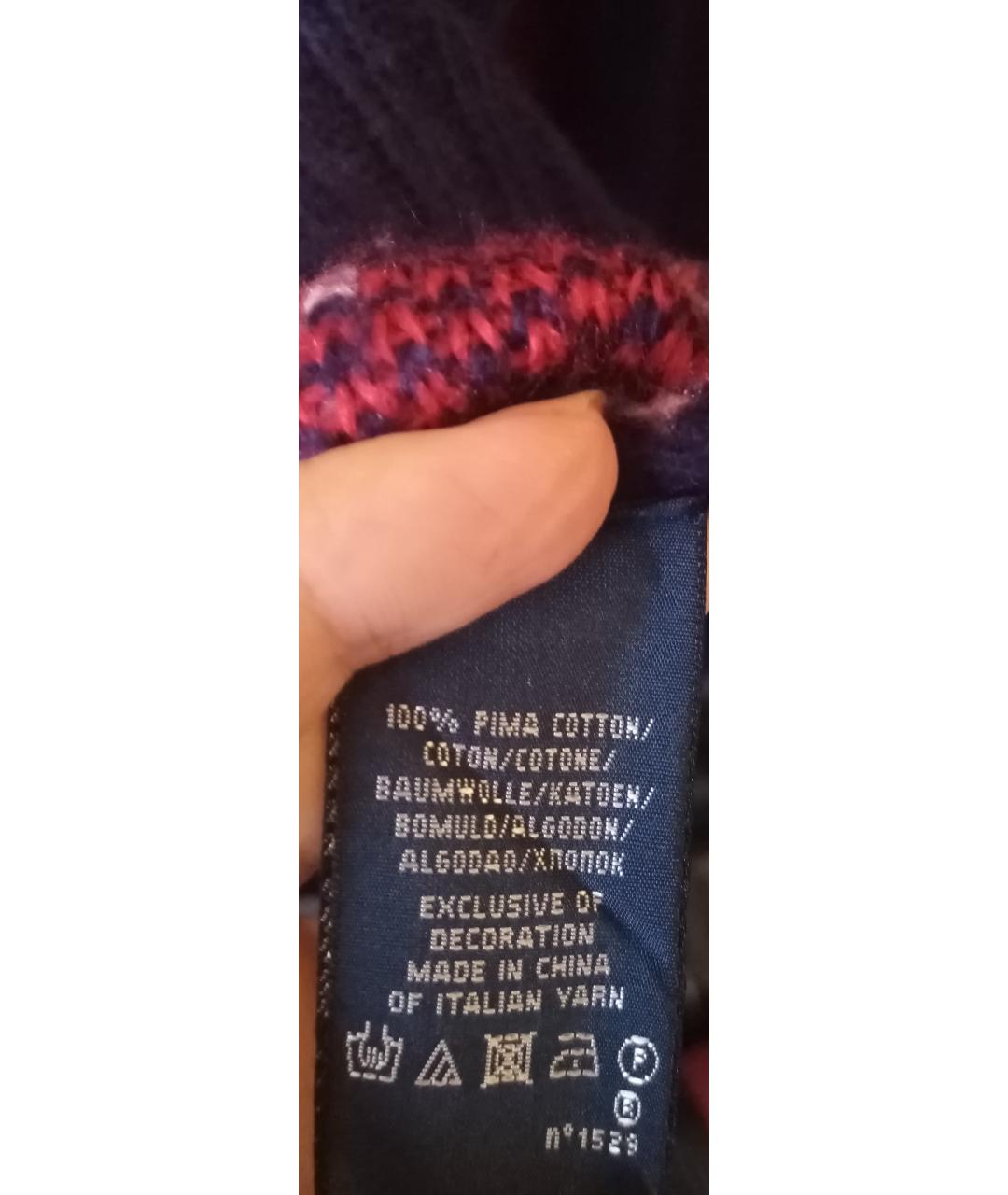 RALPH LAUREN Темно-синий хлопковый джемпер / свитер, фото 6