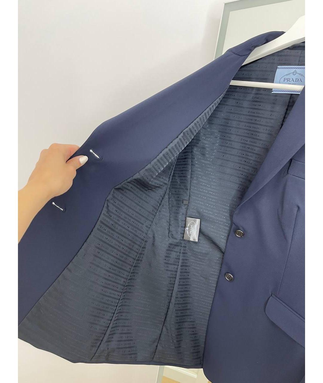 PRADA Темно-синий вискозный жакет/пиджак, фото 4