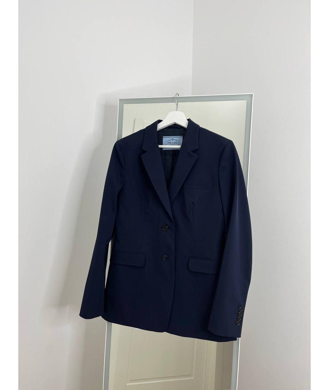 PRADA Темно-синий вискозный жакет/пиджак, фото 2